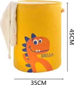 TDR - Opvouwbare wasmand -dinosaurus design -speelgoed mand - opberg mand-Met handvat -geel 35 * 45cm — thumbnail 2