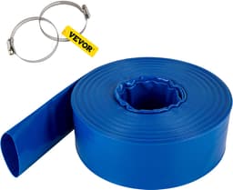 VEVOR Afvoerslang, 51mmx32m, Platte Slang van PVC-stof, Zware Terugspoelafvoerslang met Klemmen, Weerbestendig en Barstbestendig, Ideaal voor Zwembad en Wateroverdracht, Blauw — thumbnail 1