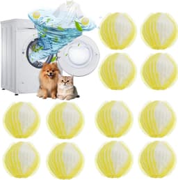 SnelShoppen - 12 stuks herbruikbare anti-haren wasmachine, haarvanger, wasbal voor het vangen van dierenharen, vezels en haren op kleding, tapijt, gee — thumbnail 1