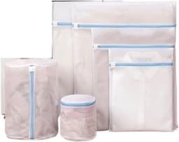 Waszak - Blauwe waszakken met rits - Opbergzakken van fijn gaas -Bescherm je Wasgoed en Wasmachine - Waszakken voor het wassen van bh's, ondergoed, sokken, babykleding, voor op reis en voor opslag - 6-delige set — thumbnail 1