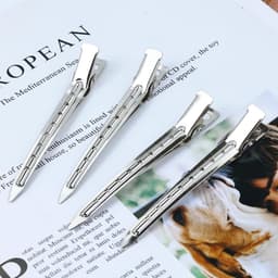 24x Zilveren Krokodillen Haarspeldjes - Alligator Clips voor Knippen, Stylen & Extensions — thumbnail 2