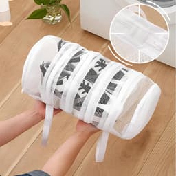 Schoenwaszak, schoenenzak voor wasmachine, herbruikbare schoenenzak, schoenennetten voor wasmachine met ritssluiting, beschermen schoenen tegen schade — thumbnail 3