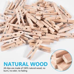 100 Houten Wasknijpers Clips 4,8 cm - Stevige Kledinghangers voor Waslijn en Knutselen — thumbnail 2