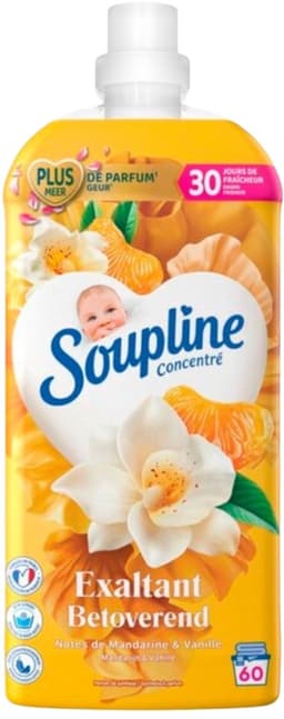 7 x Soupline – Wasverzachter – Betoverend Mandarijn & Vanille – 1,28 L - Wasverzachter - Wasverzachter Mandarijn En Vanille - Wasverzachter Betoverend - Wasverzachter Voor Kleding - Wasverzachter Voor Was — thumbnail 2