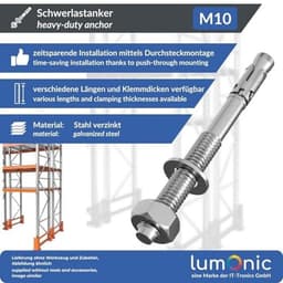 5x Zwaarlastanker M10 x 115 voor Metaalanker, Boutanker en Bliksemschichtanker — thumbnail 5