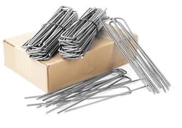 100x Grondankers van Staal - 250mm lang, 35mm breed, Ø 4mm - Grondankers voor Tuinmat, Onkruidmat, Omheining en Kamperen - Stalen Grondspijkers — thumbnail 3