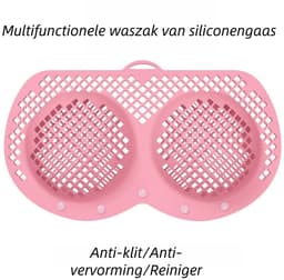 1 stuk - Waszak voor ondergoed - Siliconen waszak voor ondergoed in de wasmachine - Vormvaste waszak voor bh's en ondergoed - Roze — thumbnail 2