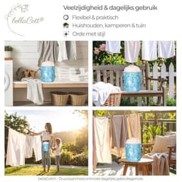 Draagbare opbergtas met trekkoord en karabijnhaken – Katoenen zak voor huishouden, tuin en camping — thumbnail 4