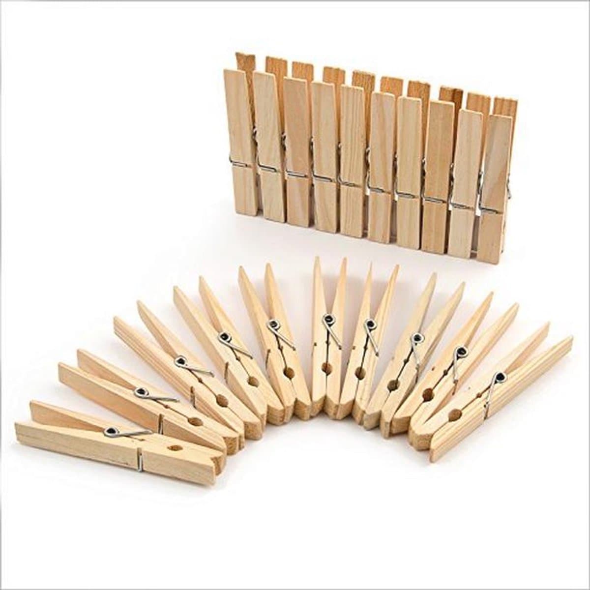 Natuurlijke Houten Wasknijpers 24 Stuks – Decoratieve Klemmen voor Knutselen en Versiering — afbeelding 1