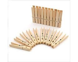 Natuurlijke Houten Wasknijpers 24 Stuks – Decoratieve Klemmen voor Knutselen en Versiering