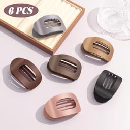 Platte Haarclips voor Vrouwen - 6 Stuks Eendenbekhaarclips - Comfortabele Franse Klauwclip met Sterke Grip — thumbnail 2
