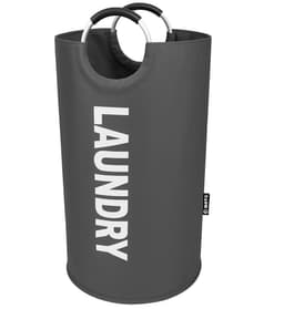 BOTC Wasmand - Waszak - Laundry basket - Wassorteerder - 38x63 cm - waszak vouwbaar - draagbaar wasbox - grijs — thumbnail 1