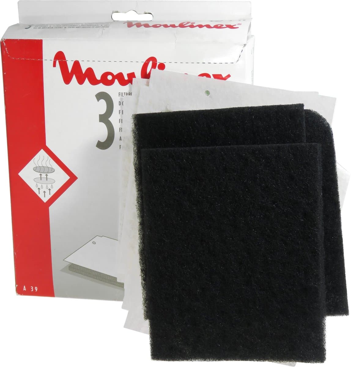 3 stuks Moulinex anti-vet en anti-reukfilters voor friteuses type A39 — afbeelding 1
