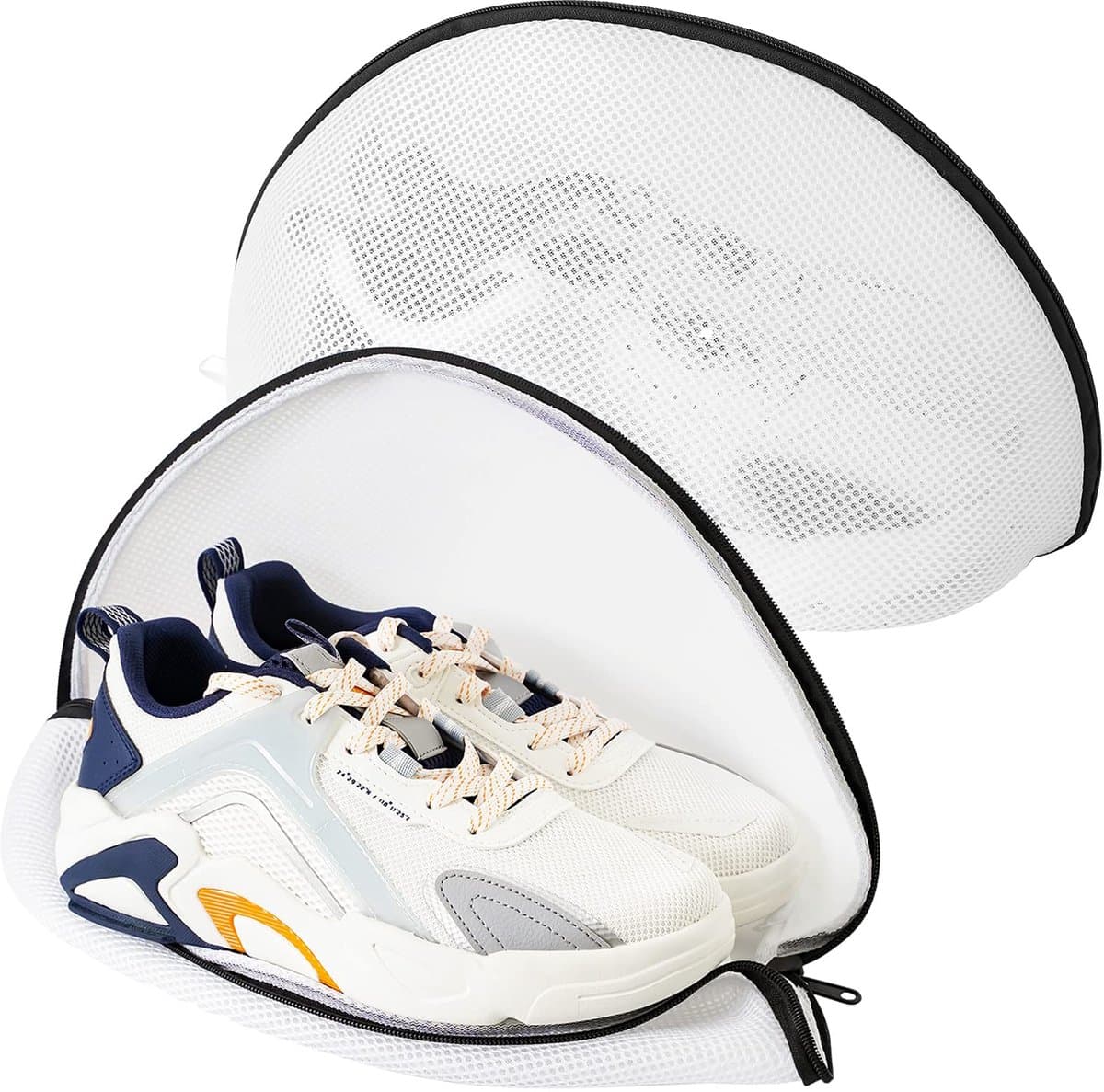 Premium waszakken van mesh voor schoenen of sneakers, meerlaags beschermend mesh, duurzame waszak met rits, perfect voor op reis - 2 sets (14x7,8x7,8 inch) — afbeelding 1