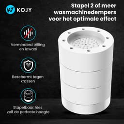 KOJY Wasmachine Trillingsdempers - Verhoger - 8 Stuks - Stapelbaar - Wit - voor Wasmachine en Wasdroger — thumbnail 4