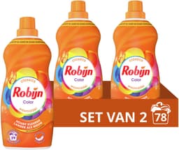 Robijn - Vloeibaar Wasmiddel - Klein & Krachtig - Color - Voordeelverpakking - 2 flessen - 78 Wasbeurten — thumbnail 1
