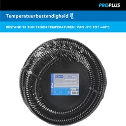 ProPlus Afvalwaterslang - 5 m - Afwatering - Temperatuurbestendig - Flexibel en Uittrekbaar - ø 25 mm - Voor het Geleiden van Afvalwater vanuit caravans/campers, vijvers en zwembaden - Afvoerkanaal - Zwart — thumbnail 5