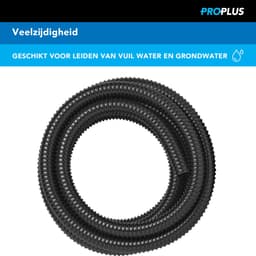 ProPlus Afvalwaterslang - 5 m - Afwatering - Temperatuurbestendig - Flexibel en Uittrekbaar - ø 25 mm - Voor het Geleiden van Afvalwater vanuit caravans/campers, vijvers en zwembaden - Afvoerkanaal - Zwart — thumbnail 2