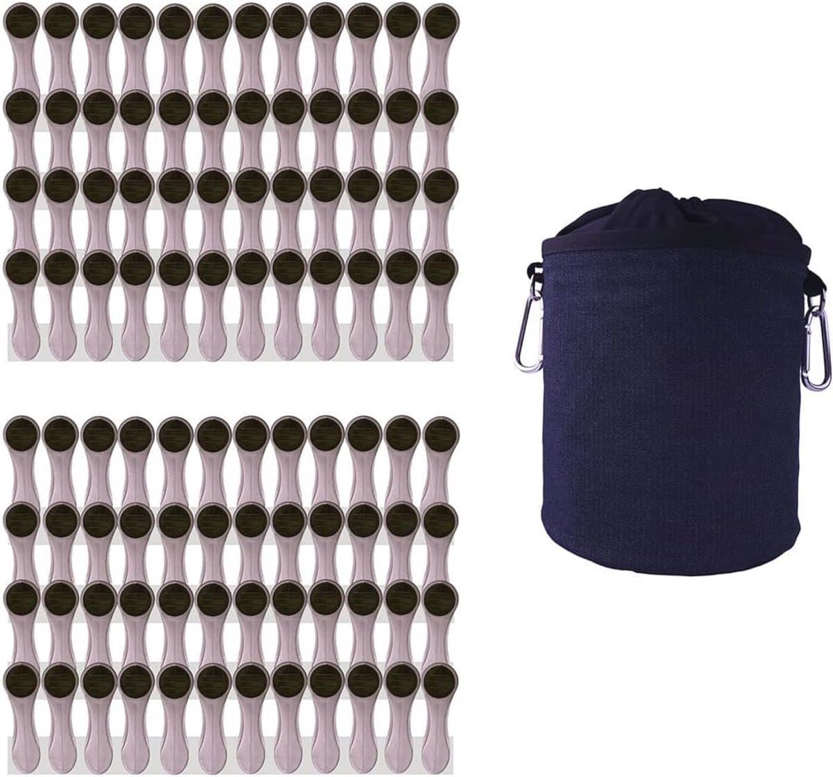Kledingharingen met Zachte Grip en Kleren Peg Bag - 96 x Zilveren Pinnen, 1 x Zwarte Tas — afbeelding 1