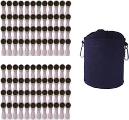 Kledingharingen met Zachte Grip en Kleren Peg Bag - 96 x Zilveren Pinnen, 1 x Zwarte Tas — thumbnail 1