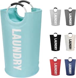 inklapbare wasmand-opbergmanden-camping wasmand-Grote wasmand 115L - Opvouwbare waszak - Onafhankelijke wasmand met hoge voet - Opvouwbare wasemmer -Slijtvast en eenvoudig te reinigen-Meerblauw — thumbnail 1