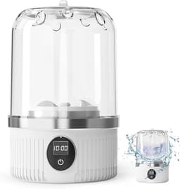 Draagbare wasmachine met mini-wasbakjes voor lingerie, LED-display, 1 liter inhoud, IP67 waterdicht, wast voorzichtig sokken, bikini's en poppenkleding; perfect voor op reis, in appartementen, op de camping en in studentenkamers. — thumbnail 1