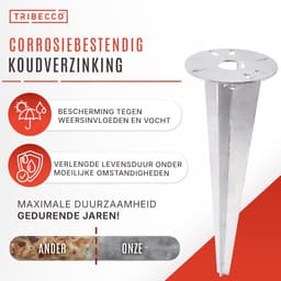Grondanker voor tuinen - Ø 116 x 300 mm met kabeldoorvoer - Gegalvaniseerd staal — thumbnail 2