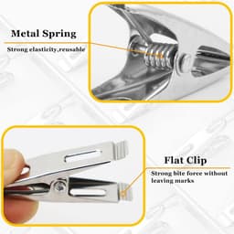 Wasknijpers - wasknijpers klein - Knijpers - handdoekclips - 50 stuks - Handdoekknijpers - sokken clips - sokkenclips - wasknijpers rvs - rvs wasknijpers - 5*1*2CM - Zilver — thumbnail 3