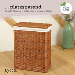 Ruimtebesparende Wasmand met Deksel - 60L - Ideaal voor Kleine Ruimtes - Wit — thumbnail 2