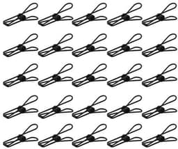 Set van 25 multifunctionele zwarte metalen clips voor waslijnen — thumbnail 5