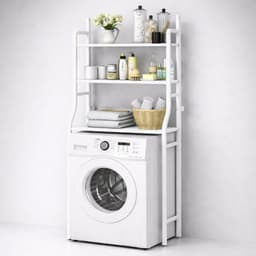 MeubelsvanJoep Wasmachine ombouw rek wit 157 x 68 x 26 cm - Wasmachine rek met opbergruimte wit - Wasmachine rek bovenlader wit - Wasmachine rek voorlader wit- Toilet kast — thumbnail 1