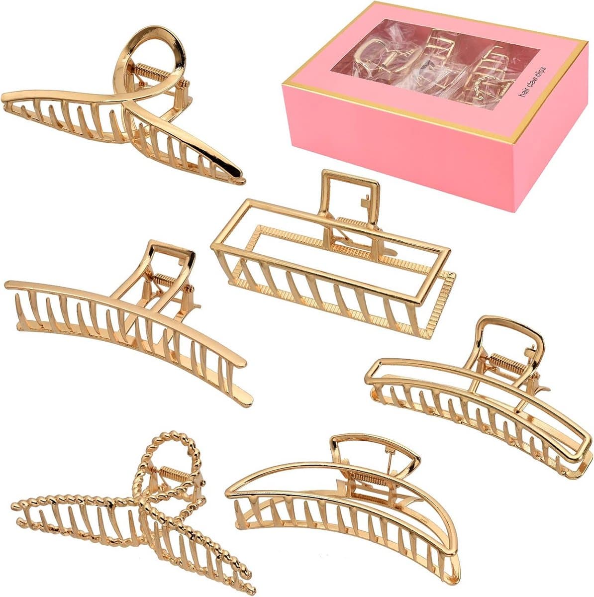 6x Grote Metalen Haar Klemmen - 10cm Antislip Haaraccessoires voor Dik en Dun Haar — afbeelding 1
