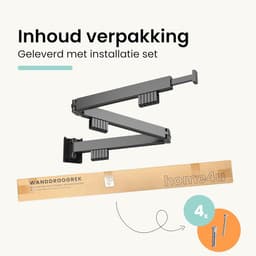 Wanddroogrek - Droogrek Inklapbaar - Wasrek - Droogtoren - Droogrekken - Zwart — thumbnail 3
