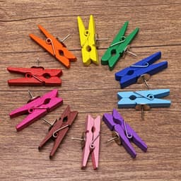 50x Gekleurde Houten Waskaartenprikkers voor Prikborden en Foto's — thumbnail 2