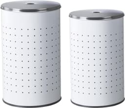 Set van 2 Wasmanden - Wit / RVS - 37L en 54L - Modern — thumbnail 1