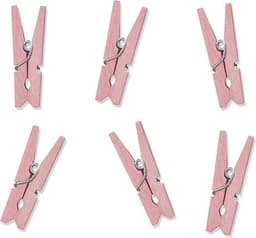 Finnacle - Versier je geboortekaartjes met 20x roze mini knijpers van 2 cm - Schattige geboorte meisje knijpertjes voor het ophangen van kaartjes — thumbnail 1