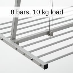 Ruimtebesparend inklapbaar droogrek aan plafond - Grijs 120 - Aluminiumconstructie — thumbnail 3