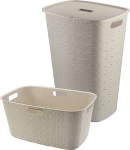 Curver Softex Wasmand met Deksel 56L + Wasmand 45L - Beige — thumbnail 1
