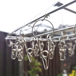 Droogcarrousel x2 -RVS Droogrek buiten met 30 Knijpers - Hangend Droogrek - Wasrek voor Binnen en Buiten- Camping Droogrek -Droogmolen voor sokken - Metalen Wasrek met Wasknijpers -Droogmolen Buiten-Extra Stevig — thumbnail 2