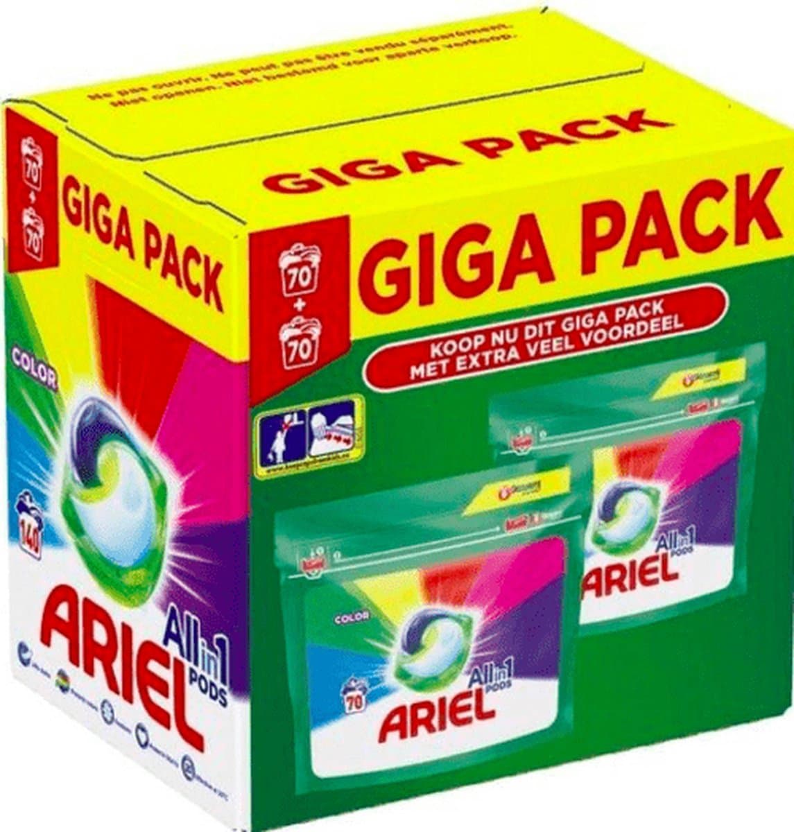 Ariel - All in 1 pods Color 140 Stuks - GIGA Pak - Voordeelverpakking — afbeelding 1