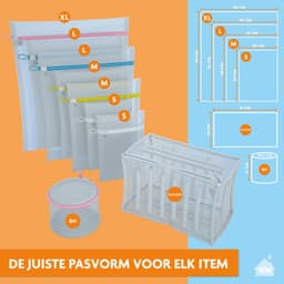 LaundrySpecialist Waszakken voor wasgoed - Set van 9 stuks - in verschillende afmetingen voor het veilig wassen van delicaat wasgoed, klein wasgoed en lingerie — thumbnail 5