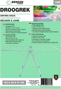 DROOGREK WIT OPVOUWBAAR 152 X 50 X 87 CM — thumbnail 2