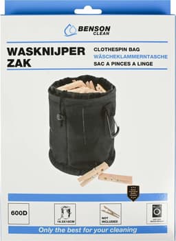 Benson Wasknijperzak met Karabijn - Zwart — thumbnail 3