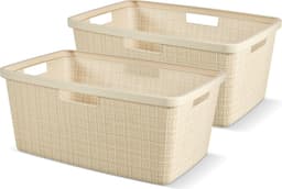 Curver Jute Wasmand 46L - 2 stuks - Gebroken Wit — thumbnail 1