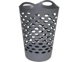 5Five Flexibele wasmand/opbergmand - rond - grijs - 60 liter - D41 x H66 cm — afbeelding 1