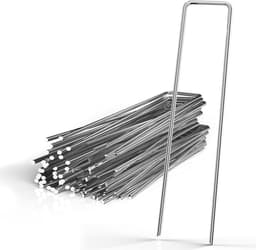 Intirilife 100 x grondanker 150 x 25 x 2,7 mm gemaakt van gegalvaniseerd roestvrij staal - onkruidvlies bevestiging grondnagel weerhaak — thumbnail 1