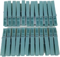 Wasknijpers JACYE - Turquoise - Kunststof - 24 Stuks - Knijper - Wassen - Was - Knijpers — thumbnail 1