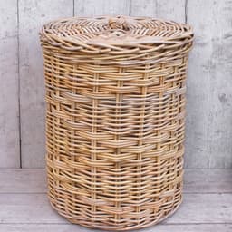 Migo Styling - Wasmand rond - Met binnenzak - Met Deksel - Riet - Rotan - Naturel - Dia46xH60 cm — thumbnail 4