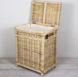 Wasmand - Rechthoek - 50x35xH65 - Met binnenzak - Riet - Rotan - Naturel — thumbnail 3