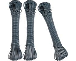 Urban Living Waslijn - 3x - 20 meter - PVC - donker grijs - drooglijn / waslijndraad - wasgoed ophangen — afbeelding 1